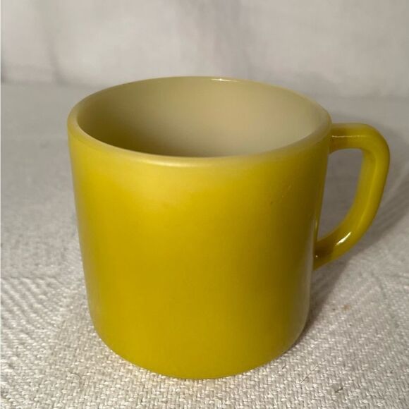 2 Vtg Federal F  Milk Glass Coffee Cup Mug Heat Proof Straight D Handle. - Picture 10 of 16